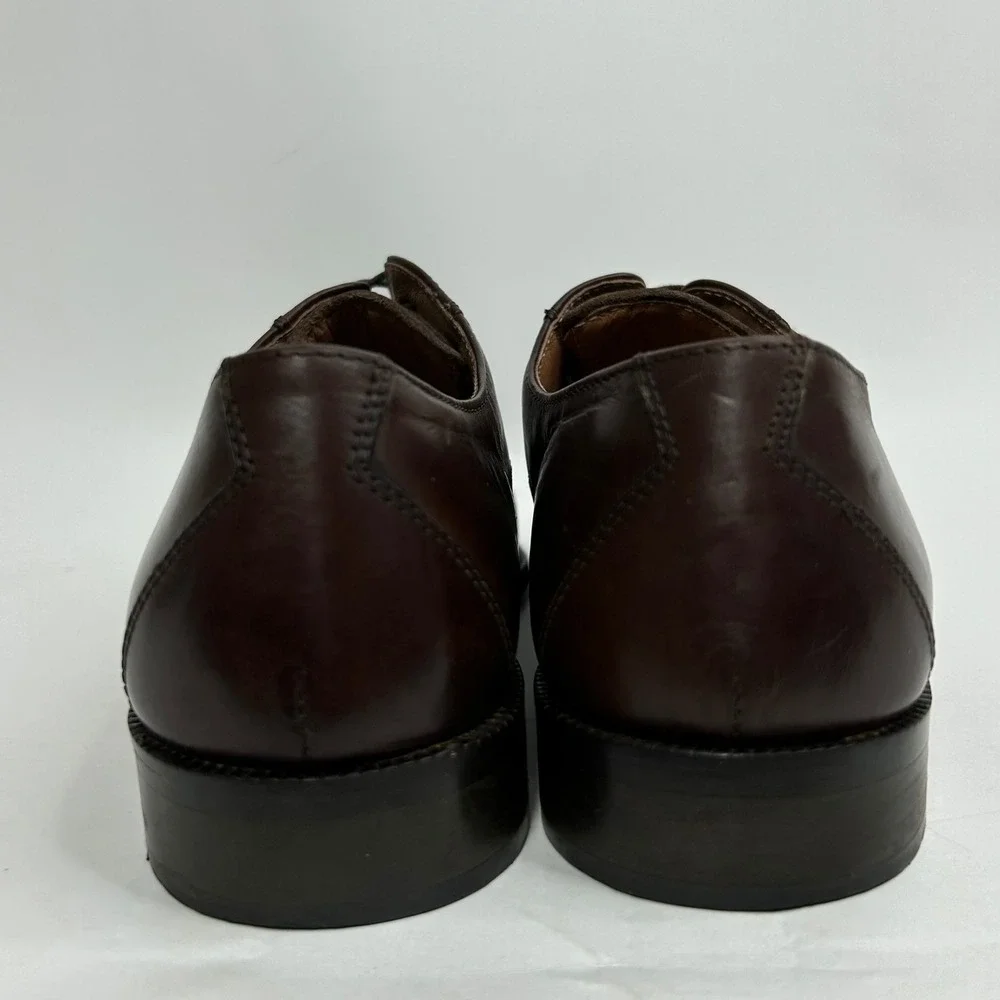 Bruno Magli Mens Dark Brown Leather Cap Toe Oxford Shoes Made in Italy 4388 9.5‎